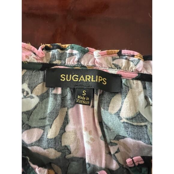 Sugarlips Floral Long Sleeve Blouse Size Small - Picture 2 of 4